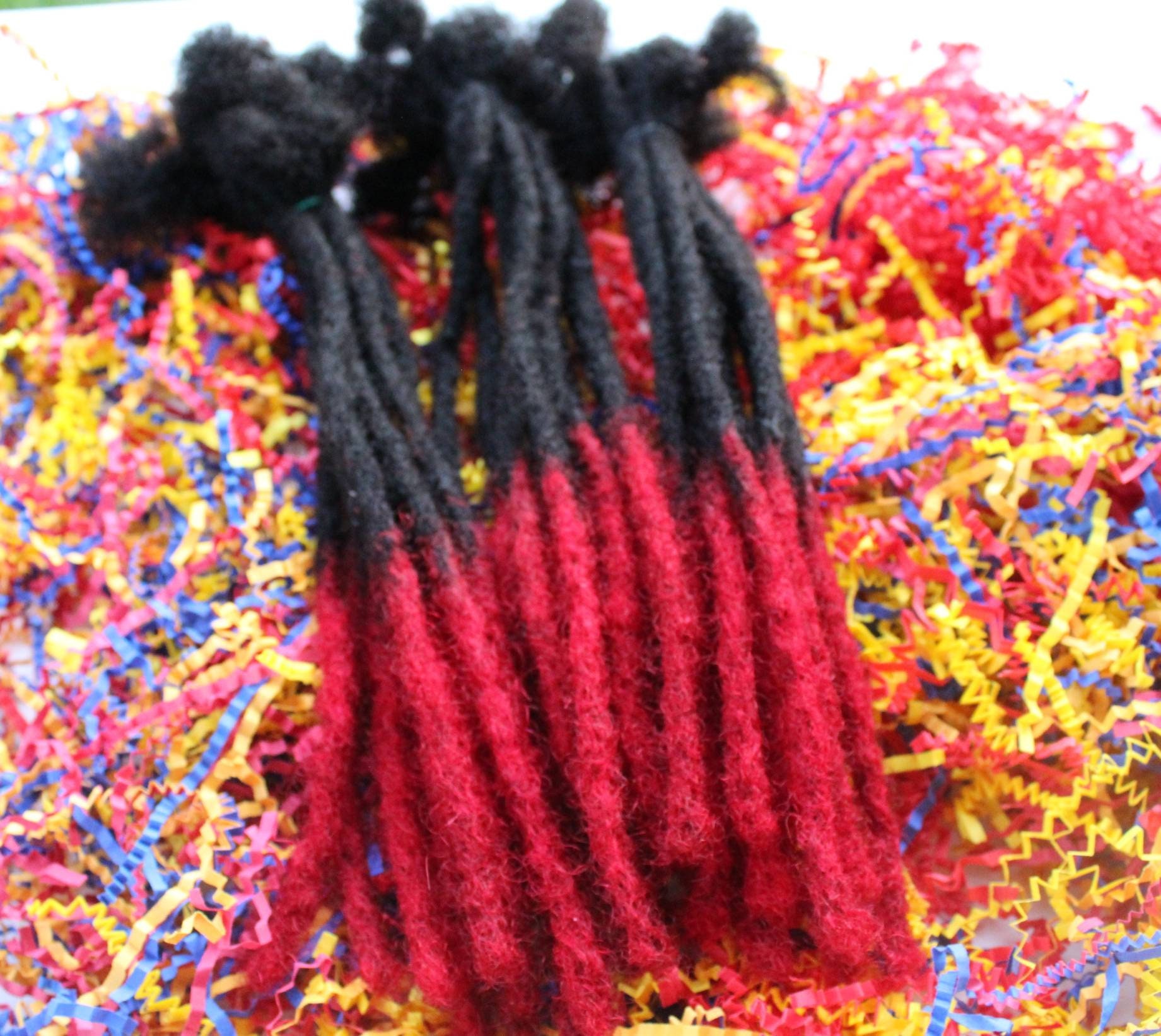Virksomhedsbeskrivelse vedvarende ressource hjem Dreadlock Extensions With Red Tips Crochet Natural Dreadlocks - Etsy