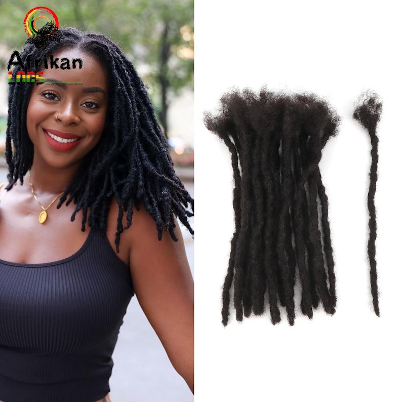 Interlocking Extensions Human Hair Dreadlock Extensions, Interlocking Locs Bundle (0.4cm-0.5cm ...