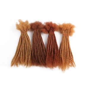 100 % human hair loc extensions with curly loose tips colorful goddess loc extensions 10 locs per bundle Color Natural Looking Locs