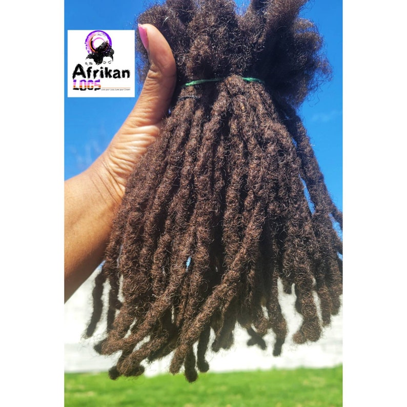 Intaloc Dreadloc Extensions 100% Human Hair Interlocked locs Natural Looking Locs 10 locs Per Bundle Textured Intalocs Dreadloc Extensions image 5