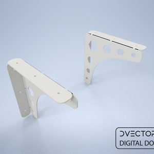 Regalhalterungen 10 "Cut Ready Modell Zeichnung Datei für CNC Laser-, Plasma- & Wasserstrahlschneiden Regale Stützhalterung Design