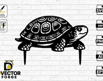 Proyecto vectorial CNC de estaca para jardín de tortugas: diseño CAD para corte por plasma o láser