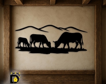 Cows Ranch Decor Vector CNC Project – CAD Design for Plasma or Laser Cutting