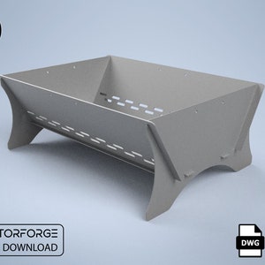File dwg dxf per braciere pieghevole grande pronto per il taglio CNC, per taglio laser al plasma e a getto d'acqua - File di taglio CNC - Download digitale