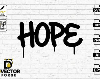 Archivo SVG de Graffiti Hope: Letras de goteo de arte callejero urbano (Diseño digital)