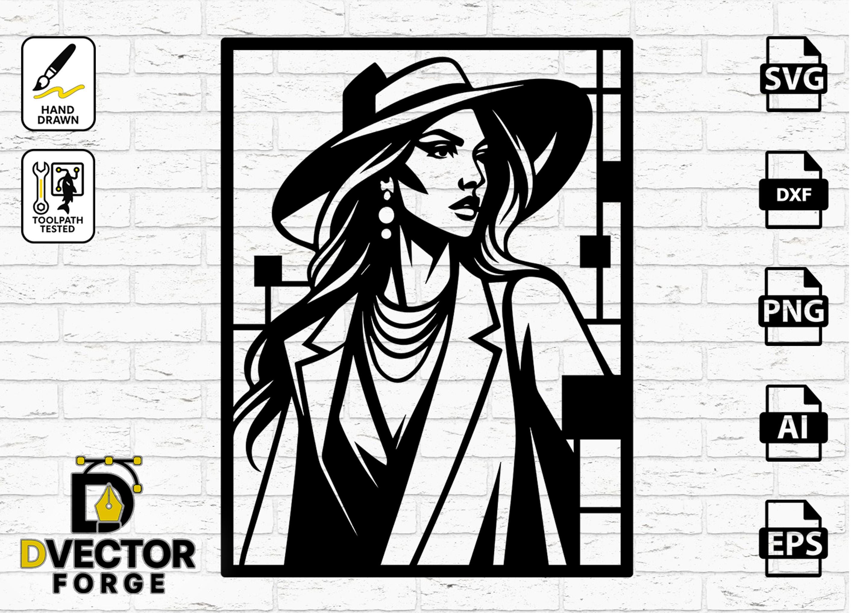 Art Deco Woman Portrait SVG, 1920s Jazz Age Clipart (digital Files ...