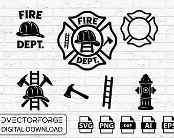 Firefighter Maltese Cross SVG Bundle: Fire Dept Design (Digital Download)