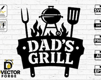 Dad's Grill CNC Project - CAD design for Plasma Cutting, Laser cut wood