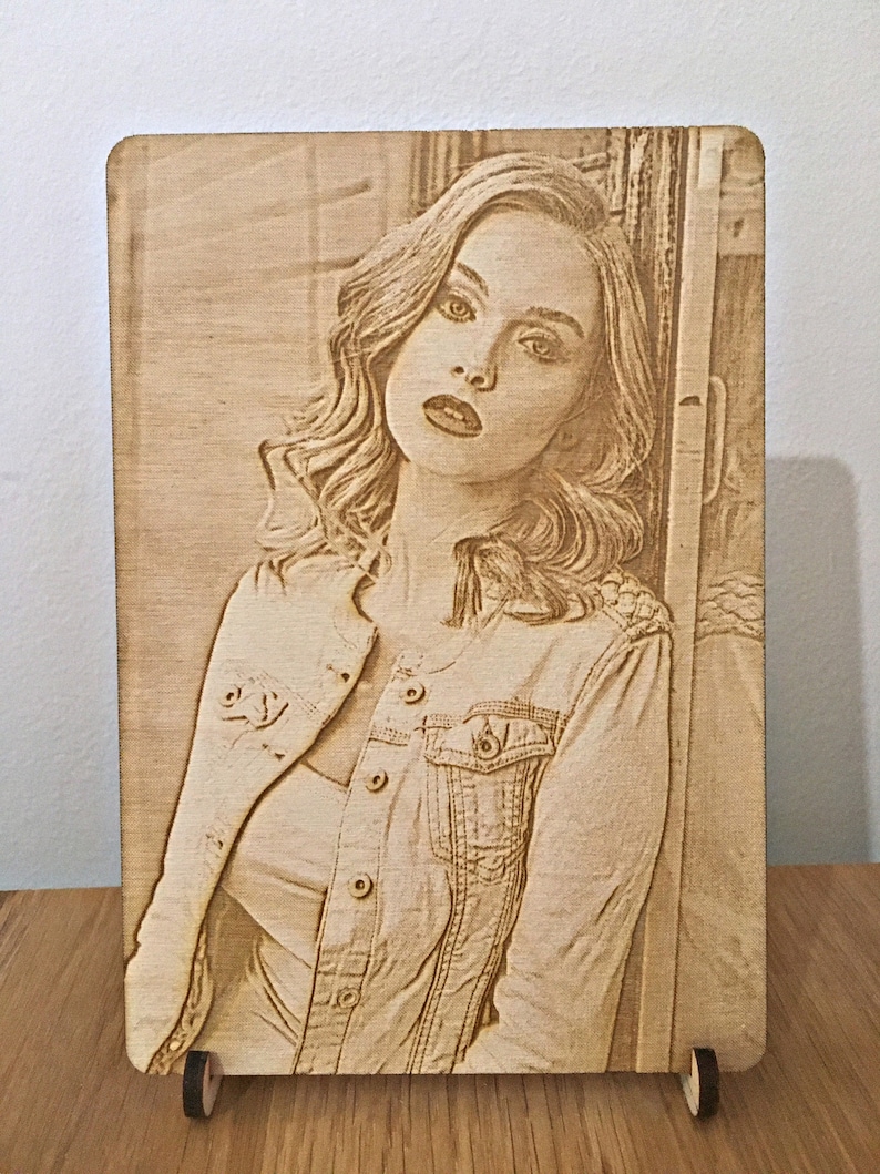 Personalized photo engraving on wood Engraved photo Engraved Etsy