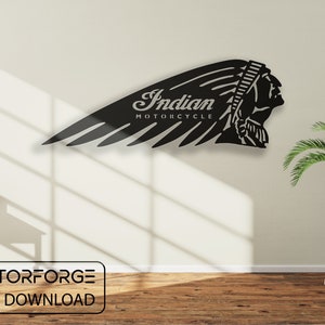 Vector cut ready Indian Motorcycle logo design, CNC file, dxf, svg, eps for Laser and Plasma cutting, Digital vector instant download image 3