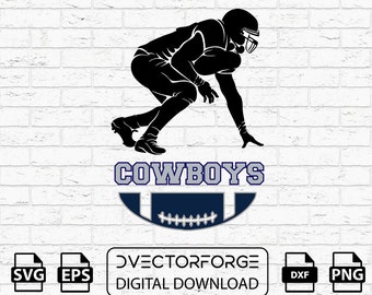 Cowboys-Team design vector files | SVG DXF EPS Png Digital Download file, American football silhouette