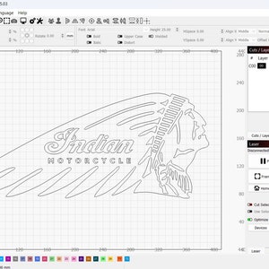 Vector cut ready Indian Motorcycle logo design, CNC file, dxf, svg, eps for Laser and Plasma cutting, Digital vector instant download image 6