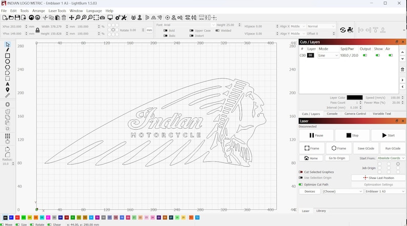 Vector cut ready Indian Motorcycle logo design, CNC file, dxf, svg, eps for Laser and Plasma cutting, Digital vector instant download image 6