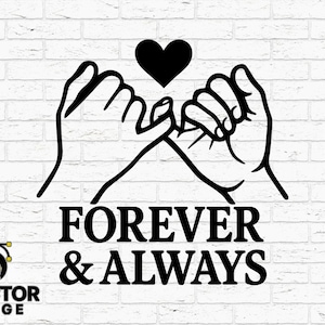 I love you clipart Pinky Promise SVG Dxf Png Ai Eps | Couple Love Line Art Valentine Design Digital Download