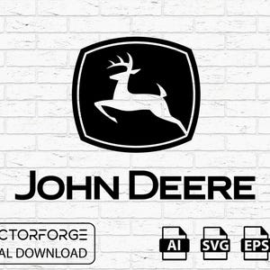 Cut ready vector John Deere logo design, CNC file, dxf, svg, eps for Laser and Plasma cutting, Digital vector instant download