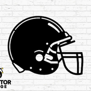 Casco de fútbol americano listo para cortar con CNC Svg, vector de fútbol dxf, silueta de casco png - Archivo vectorial para corte y grabado