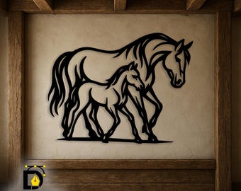 Proyecto CNC vectorial de caballo y potro: diseño CAD para corte por plasma o láser