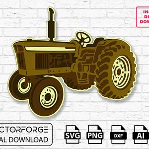 John Deere Tractor  – Multi-Layer Farm Tractor Cut File | Dxf, SVG, Png, Ai, Eps | Laser & CNC Ready Digital Download
