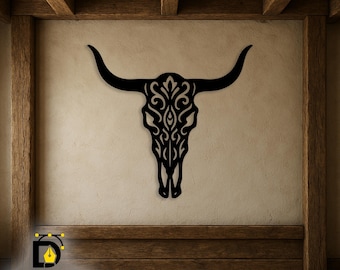 Proyecto CNC vectorial de cráneo de toro: diseño CAD para corte por plasma o láser