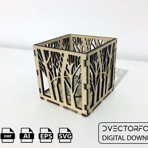 Schneiden Sie bereit Laser CNC-Datei, Kerzenhalter, Teelichthalter Design, dekorative Laterne, vorbereitet für Laserschnittdateien svg ai dxf eps