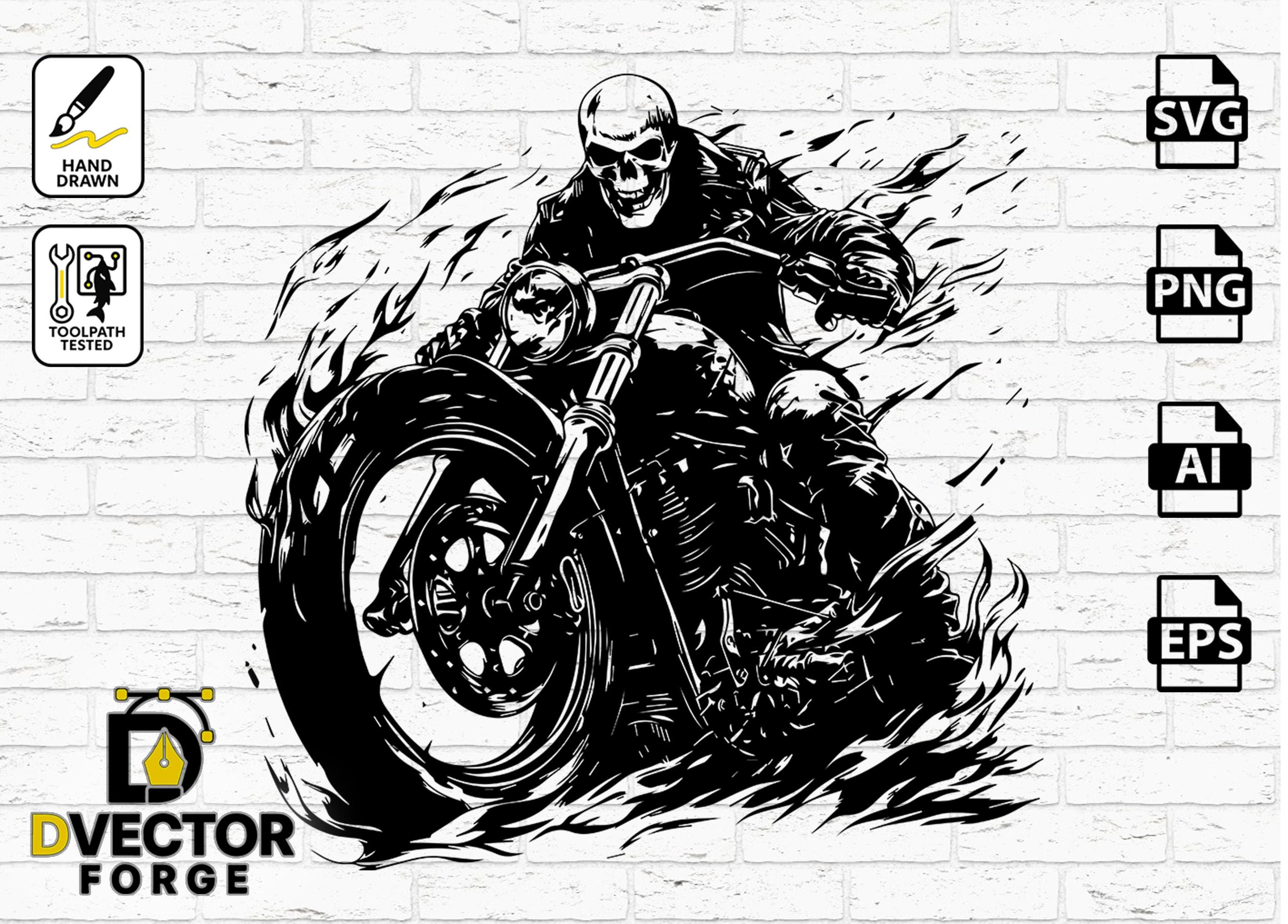 Skeleton motorcycle rider México