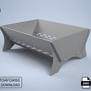 Portable Feuerstelle CNC Schneidedatei - Großer zusammenklappbarer Grill DWG DXF für Laser, Plasmen & Wasserstrahl - Digitaler Download