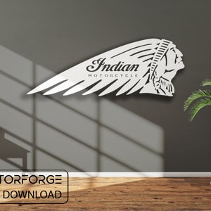 Vector cut ready Indian Motorcycle logo design, CNC file, dxf, svg, eps for Laser and Plasma cutting, Digital vector instant download image 2