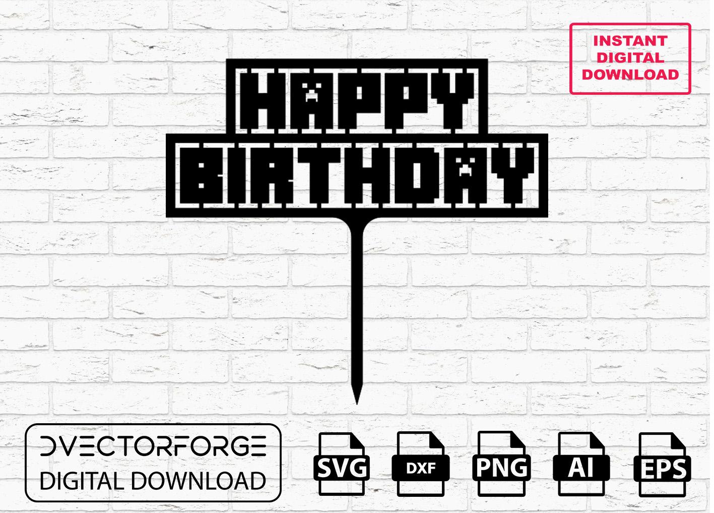 Minecraft Cake Topper DXF Design