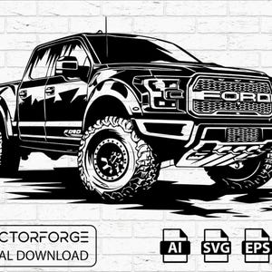 Fichier SVG Ford Raptor, camion Ford PNG, Raptor Silhouette & fichier de coupe Cricut, Clip Art - téléchargement numérique instantané