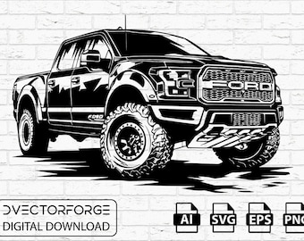Ford Raptor Vector: Truck Silhouette Cut File (Digital Download)