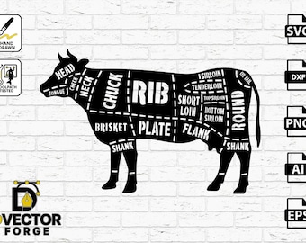 Beef Butcher Cuts Chart: CNC Laser Cut File (Digital Download)