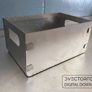 Plan für klappbare Metallboxen, CNC cut ready Plan, Dwg Dxf Datei für faltbare Metallboxen, Werkstatt-Organizer, digitaler Download