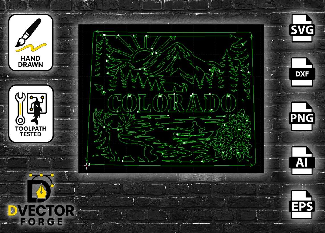 Colorado Vector CNC Project – CAD Design for Plasma or Laser Cutting - Etsy