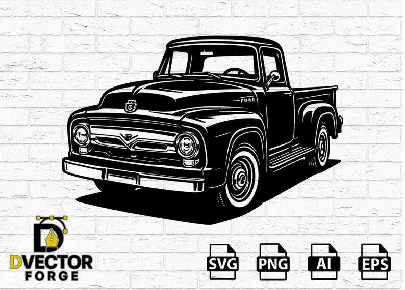 1956 Ford F100 – Classic Truck Vector Design for Digital Art, Print ...