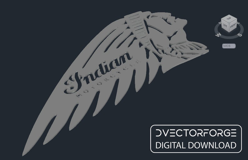 Vector cut ready Indian Motorcycle logo design, CNC file, dxf, svg, eps for Laser and Plasma cutting, Digital vector instant download image 4