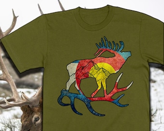 Colorado Elk T-shirt  | Rocky Mountain Gift | Colorado Gifts & Souvenirs | Elk Hunting | I Heart Colorado UNISEX SHIRT