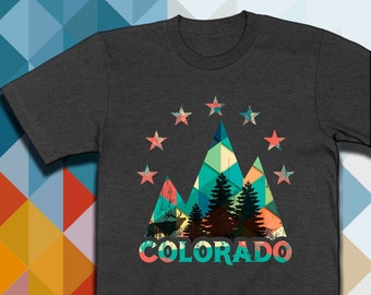 Colorado Polygon T-shirt |  Rocky Mountain Gift | Trending Colorado Gifts & Souvenirs | Geometry | I Heart Colorado UNISEX SHIRT