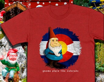 Colorado Garden Gnome T-shirt  |  Colorado Gardening Shirt  |  Rocky Mountain Plant Lover Gift | Colorado Gifts & Souvenirs  | UNISEX SHIRT