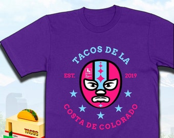 tacos de la costa de colorado T-shirt | Tacos of the Colorado Coast | Rocky Mountains | Mexican Wrestler Mask Gifts | Retro Food Style