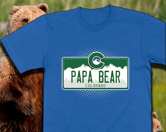 Colorado Papa Bear T-shirt  |  Colorado Dad Shirt  |  Rocky Mountain Gift | Colorado Gifts & Souvenirs  |  I Heart Colorado UNISEX SHIRT