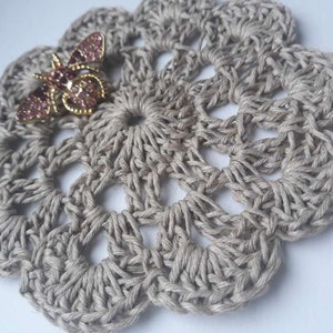 Cup pads Linnen coasters Crocheted coasters Small doily image 8