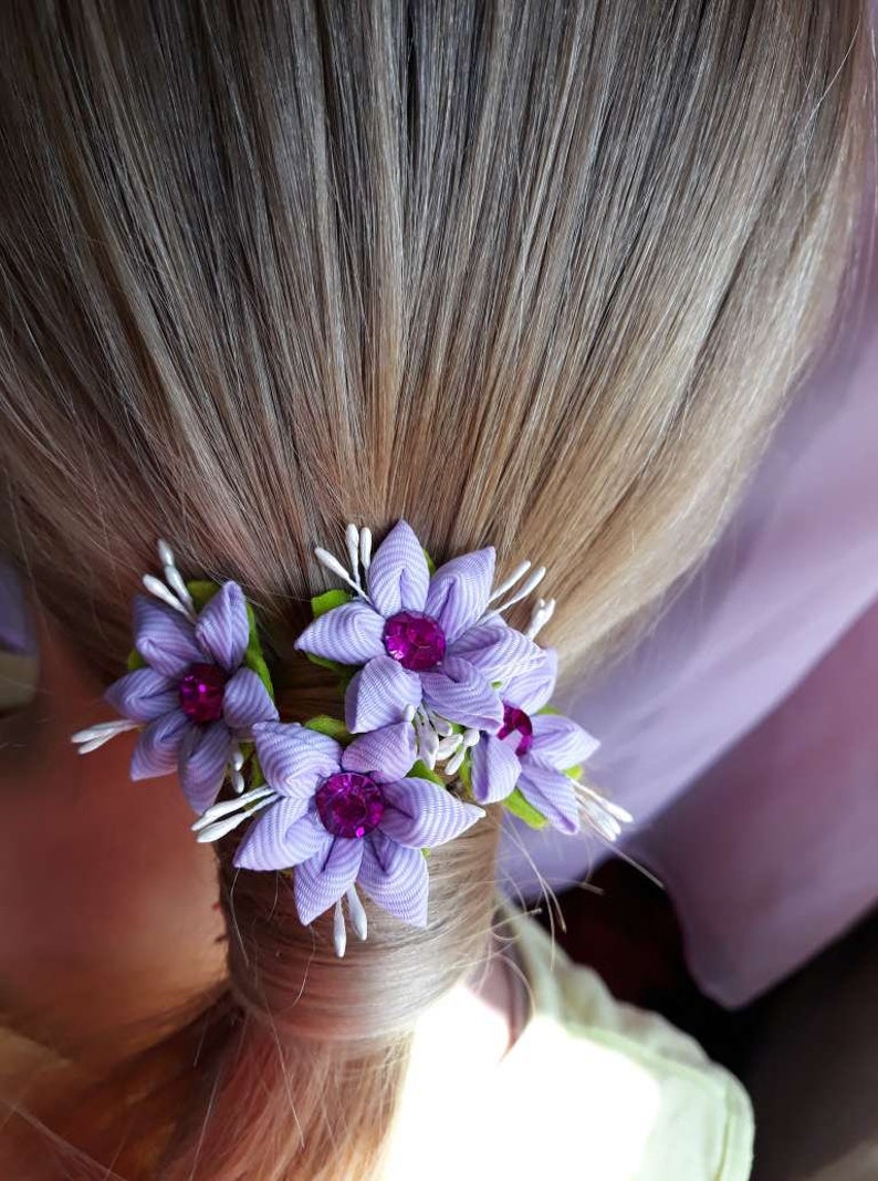 Kanzashi hair pins Flower hairpins Hair pins for girls Set of Etsy