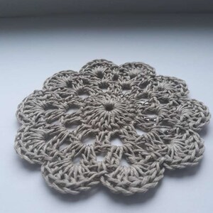 Cup pads Linnen coasters Crocheted coasters Small doily image 10