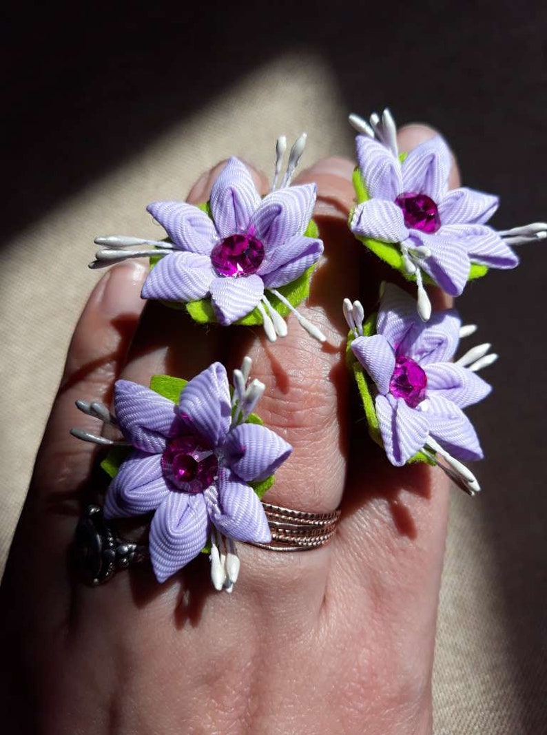 Kanzashi hair pins Flower hairpins Hair pins for girls Set of Etsy