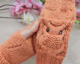 Women's Hand Knitted Fingerless Gloves, Hand Knitted Hand Warmers, Acrylic Fingerless Gloves, Seamless Fingerless Gloves