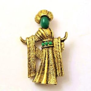 Vintage Hattie Carnegie Geisha Pin, 1950&#39;s, Vintage Jewelry
