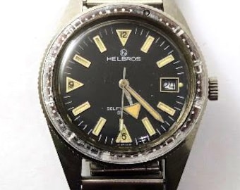 Vintage Helbros Men's Diver Wrist Watch, 1960's, Vintage Watches