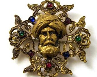 Vintage Art Deco Arabesque Czech Pin, 1930's Vintage Jewelry