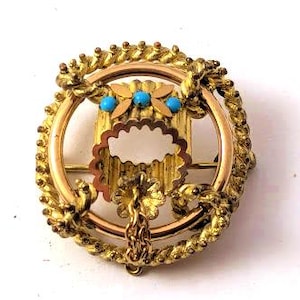 Broche vitoriano, década de 1900, joias vintage
