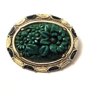 Vintage Art Deco Czech Glass Pin, 1930&#39;s Vintage Jewelry